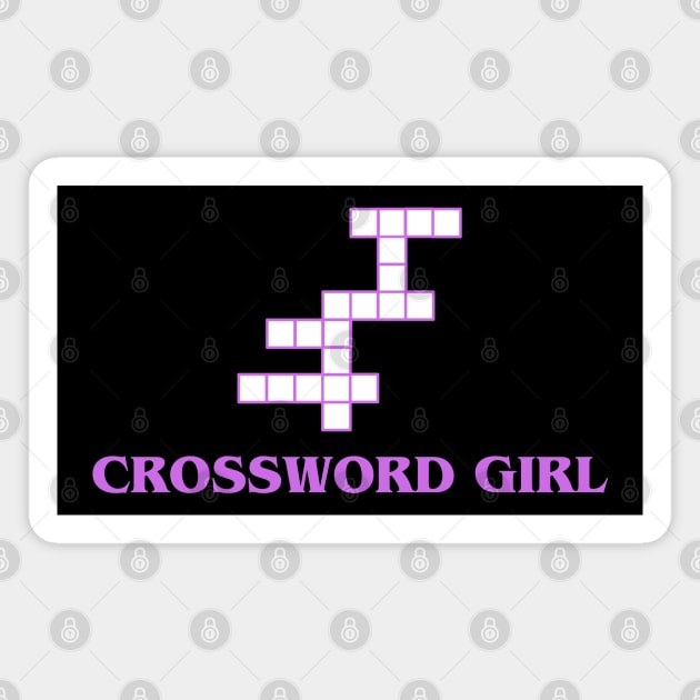 Crossword Girl Magnet by HobbyAndArt